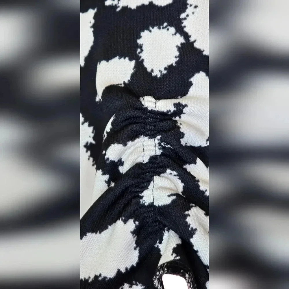 Ann Taylor Loft, Size L, Black and White Wrap Dress - Picture 14 of 16